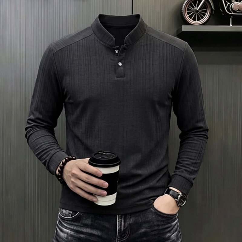 Mens Formal - Męska koszulka polo z długim rękawem,