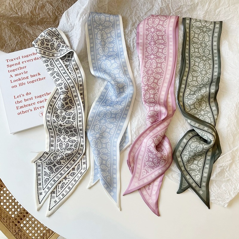 Silk Tie Woven - Zestaw Seria Jedwabny Satynowy Szalik Damski