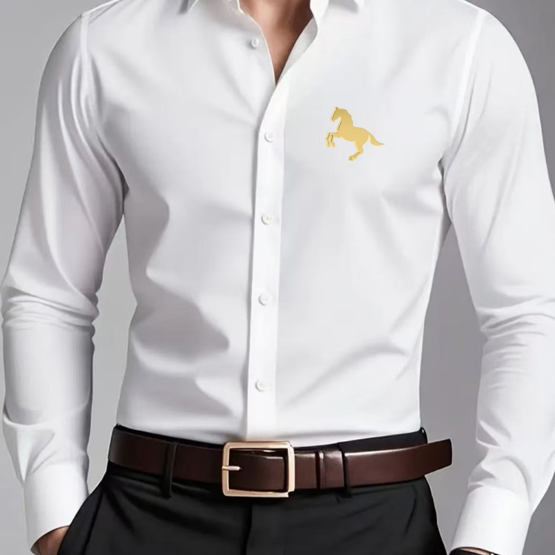 Men Formal Wear Shop - Eleganckie koszule męskie ze złotym nadrukiem