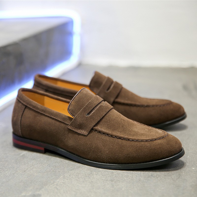Men Formal Wear Shoes - Męskie buty codzienne zamszowe skórzane wsuwane