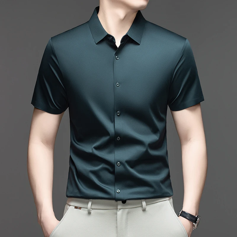 Mens Formal Look - Męska elegancka koszula codzienna z krótkim
