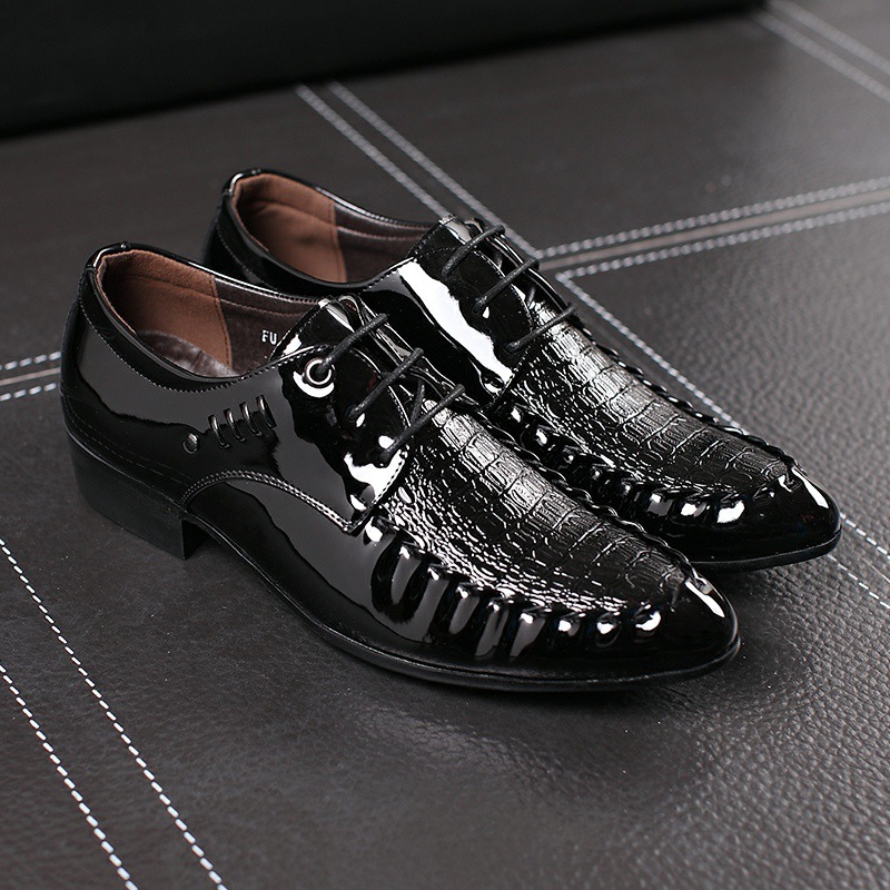 Men Formal Wear Shoes - Męskie skórzane buty wizytowe sznurowane buty