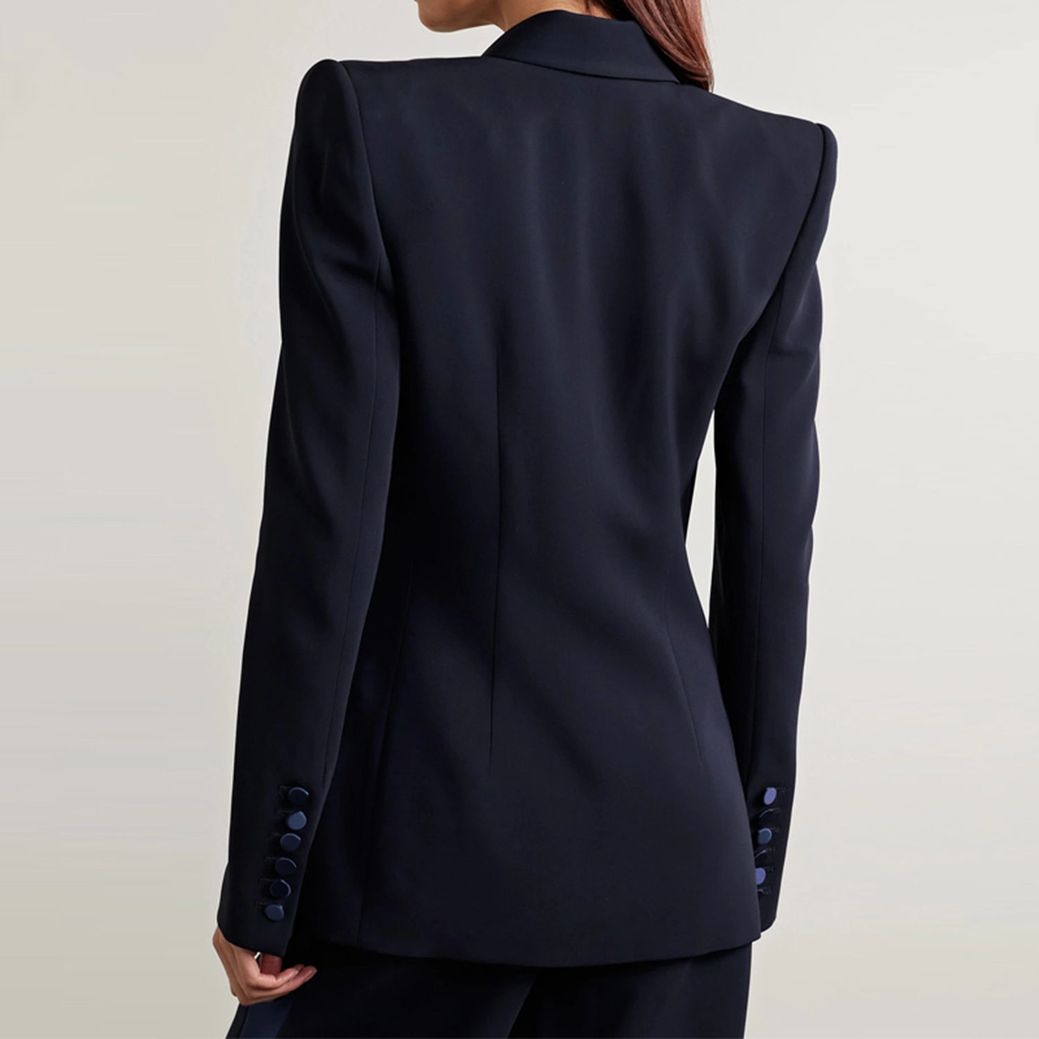 Granatowy damski komplet dwucz – Double Breasted Blazer recenzja i cena