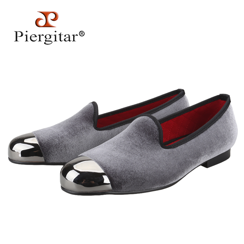 Szare aksamitne wsuwane mokasy – Men'S Formal Wear Slippers recenzja i cena