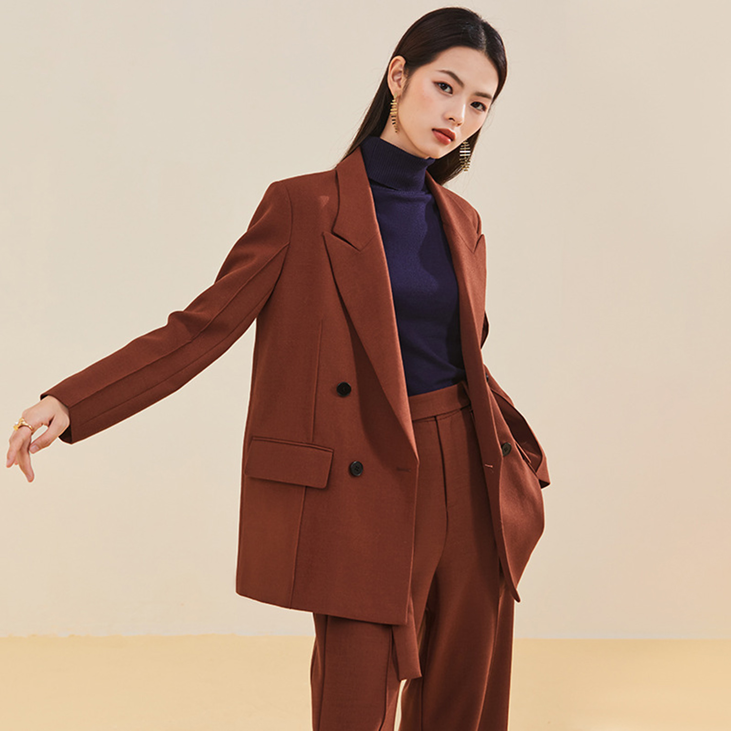 Damski garnitur Allingentle, d – Double Breasted Blazer recenzja i cena