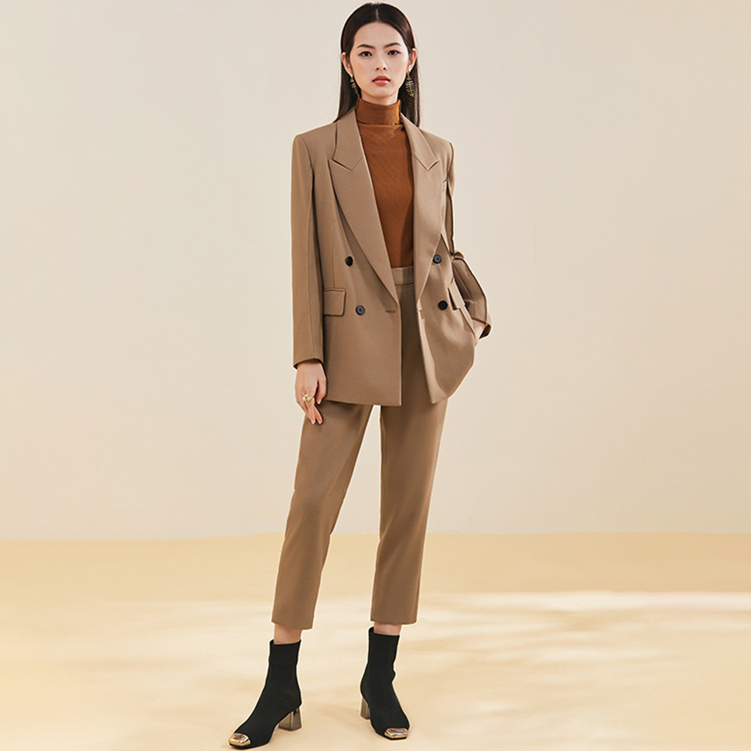 Damski garnitur Allingentle, d – Double Breasted Blazer recenzja i cena