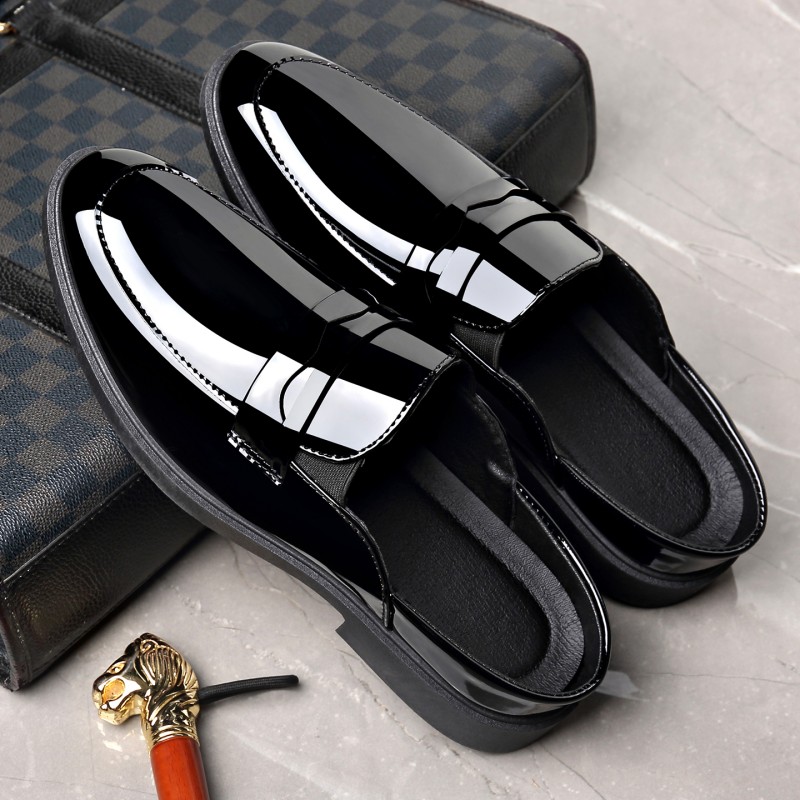 Męskie czarne mule z lakierowa – Men'S Formal Wear Slippers recenzja i cena