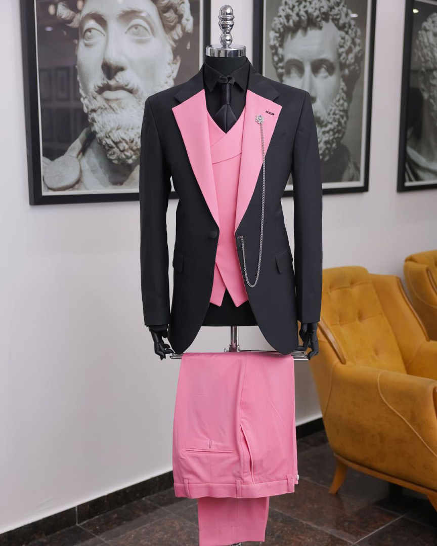 Luksusowy czarno-różowy męski  – Men Formal Wear Shop recenzja i cena