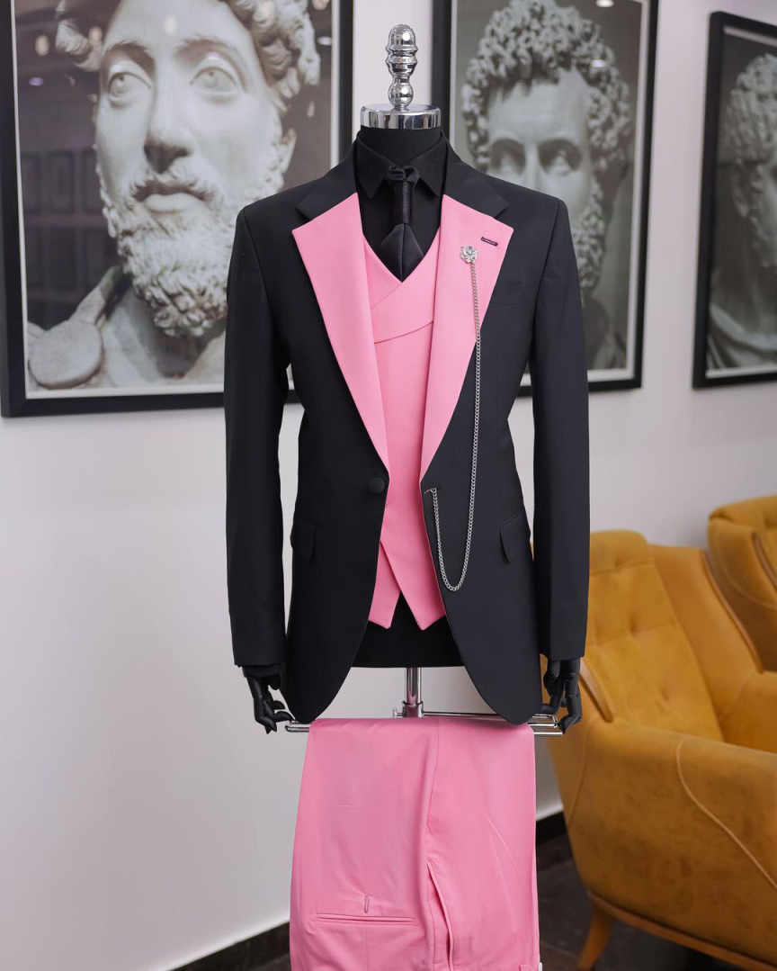 Luksusowy czarno-różowy męski  – Men Formal Wear Shop recenzja i cena