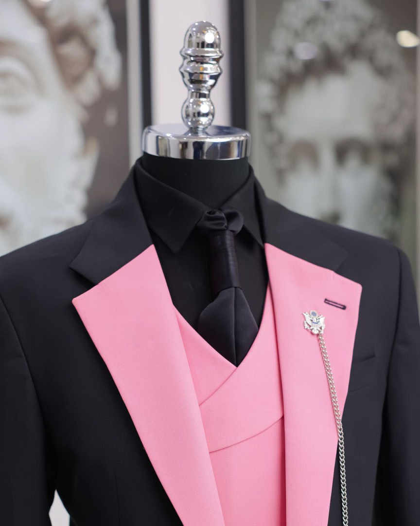 Luksusowy czarno-różowy męski  – Men Formal Wear Shop recenzja i cena