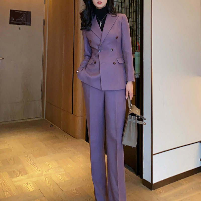 Allingentle Fioletowy Damski G – Double Breasted Blazer recenzja i cena