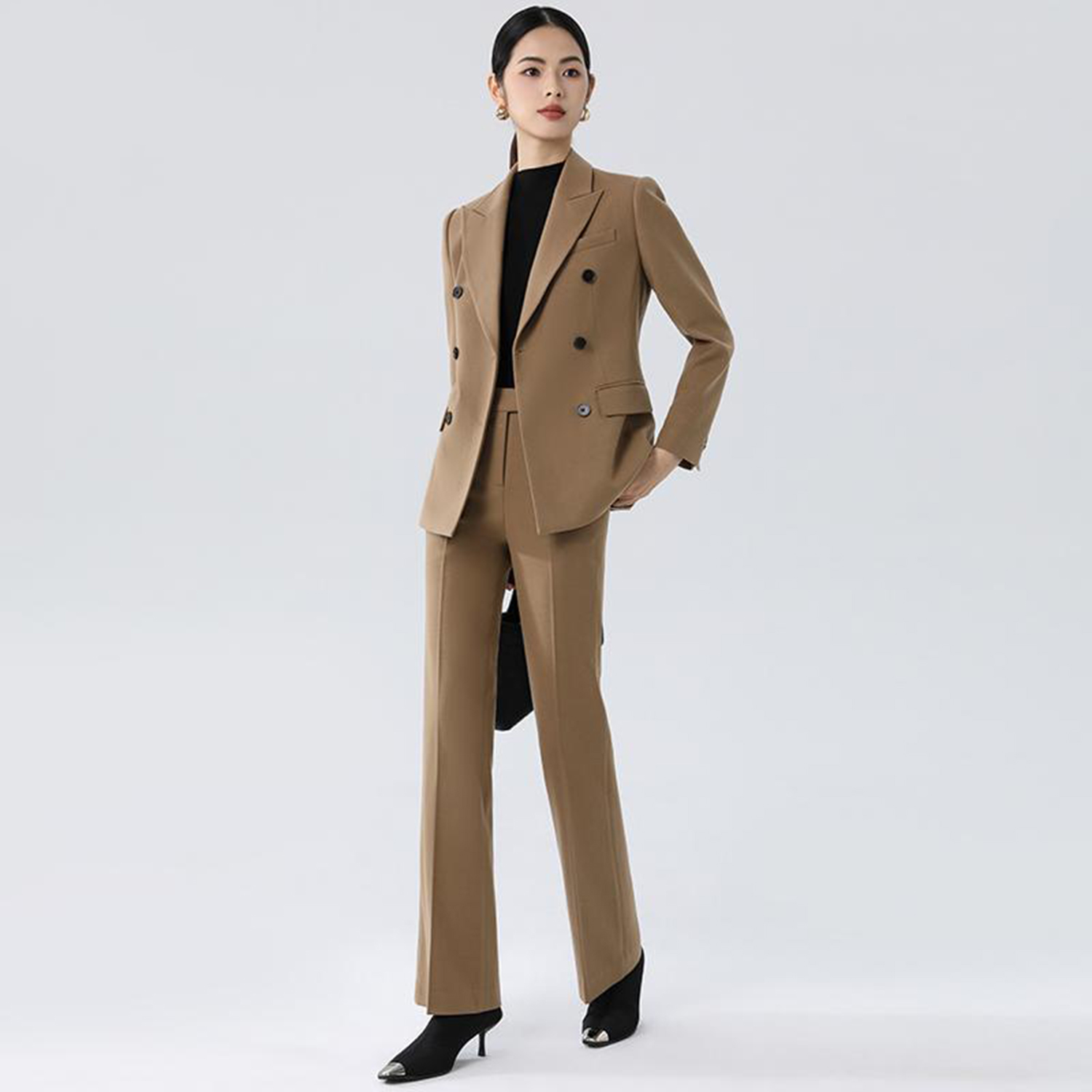 Fioletowy damski garnitur Alli – Double Breasted Blazer recenzja i cena