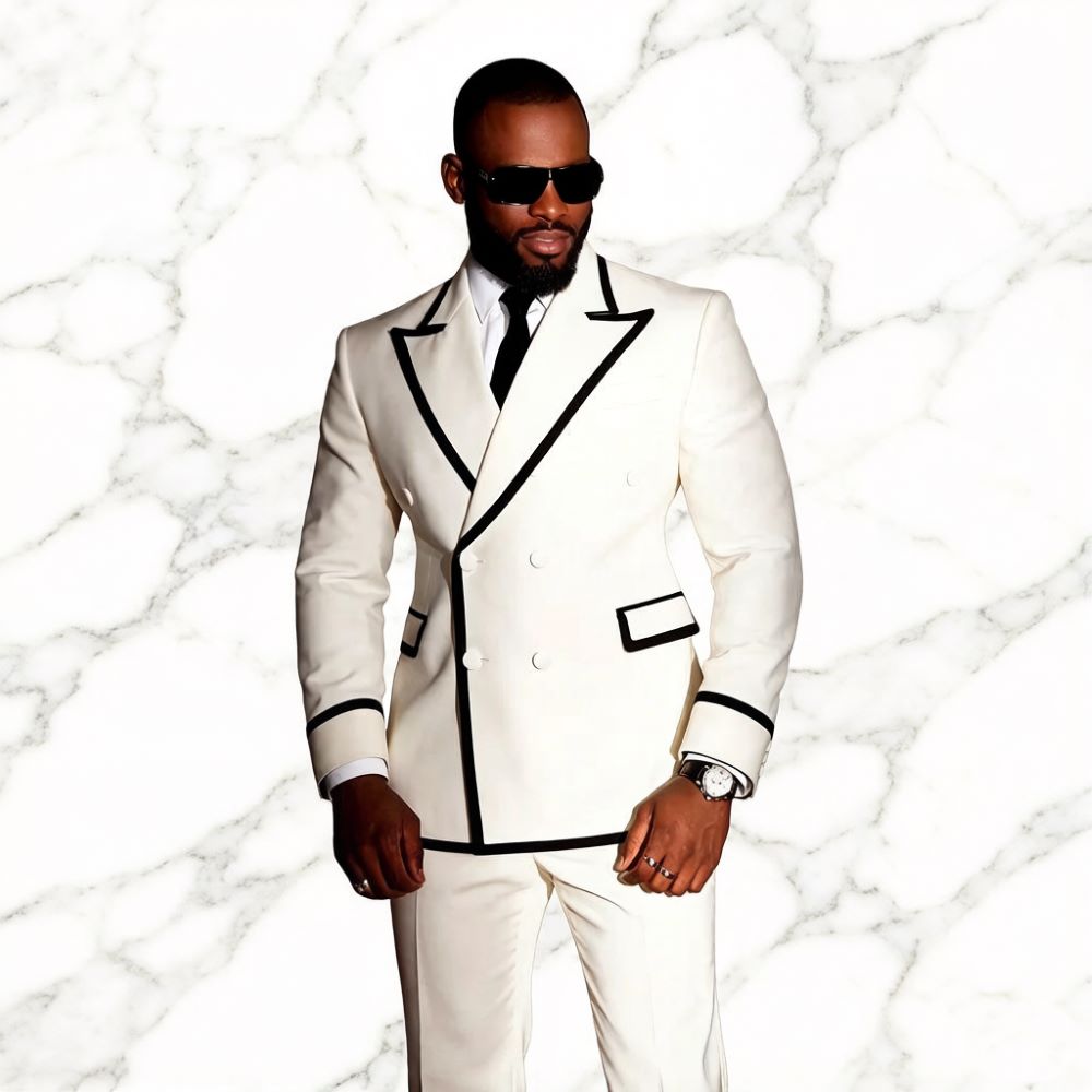 Białe, dwurzędowe garnitury mę – Mens Formal Look recenzja i cena
