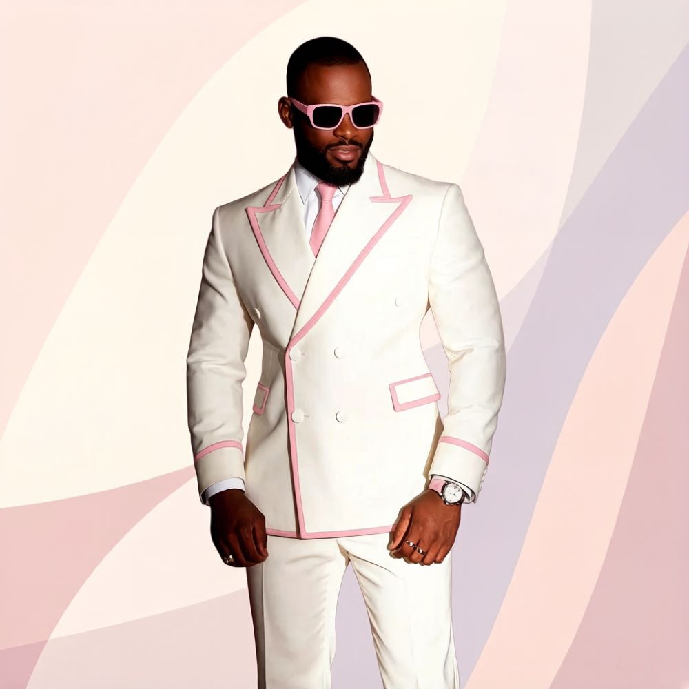 Białe, dwurzędowe garnitury mę – Mens Formal Look recenzja i cena