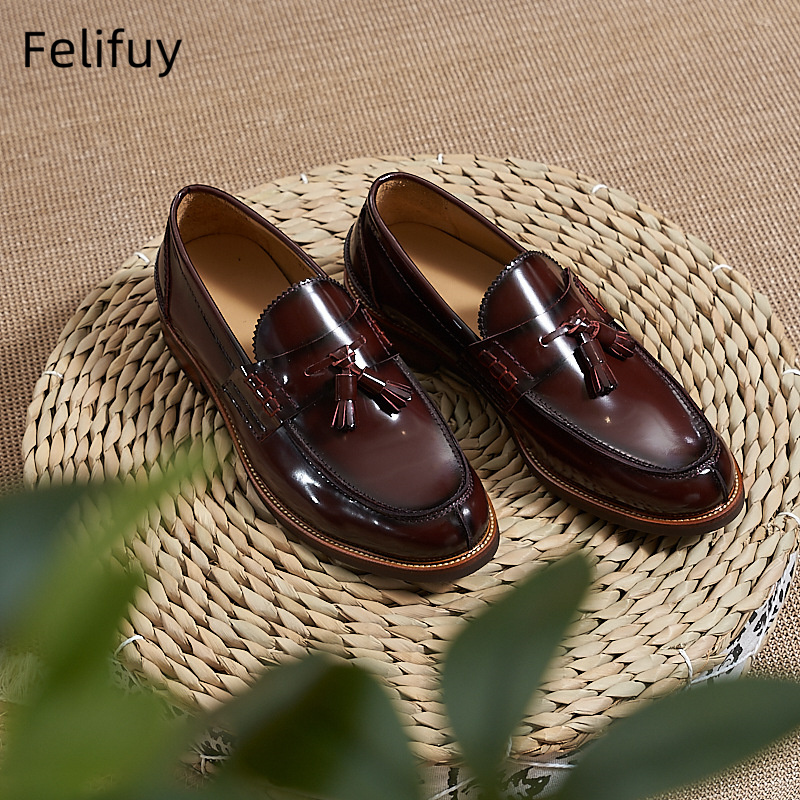 Nowe brązowe męskie mokasyny z – Men Formal Wear Shoes recenzja i cena