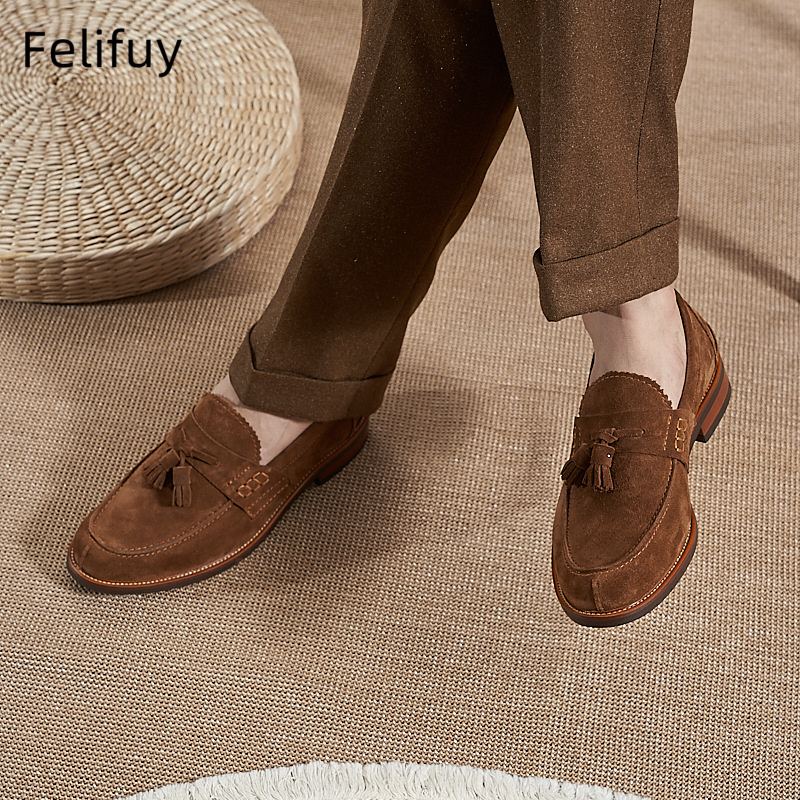Nowe brązowe męskie mokasyny z – Men Formal Wear Shoes recenzja i cena