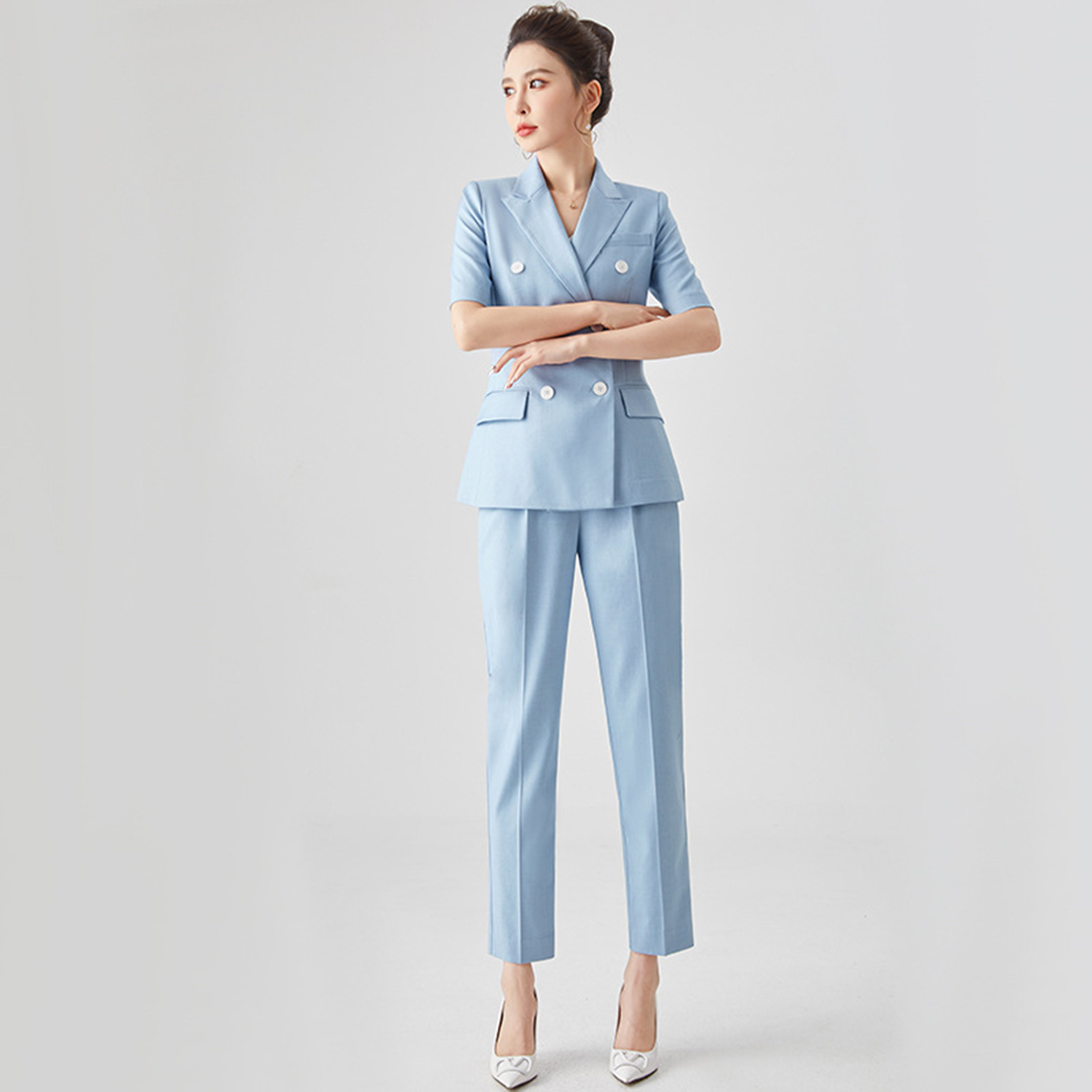 Damski garnitur Allingentle, d – Double Breasted Blazer recenzja i cena