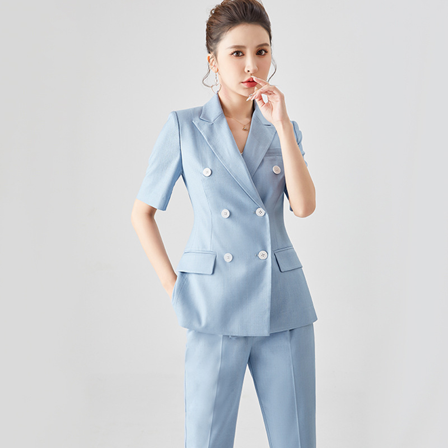 Damski garnitur Allingentle, d – Double Breasted Blazer recenzja i cena