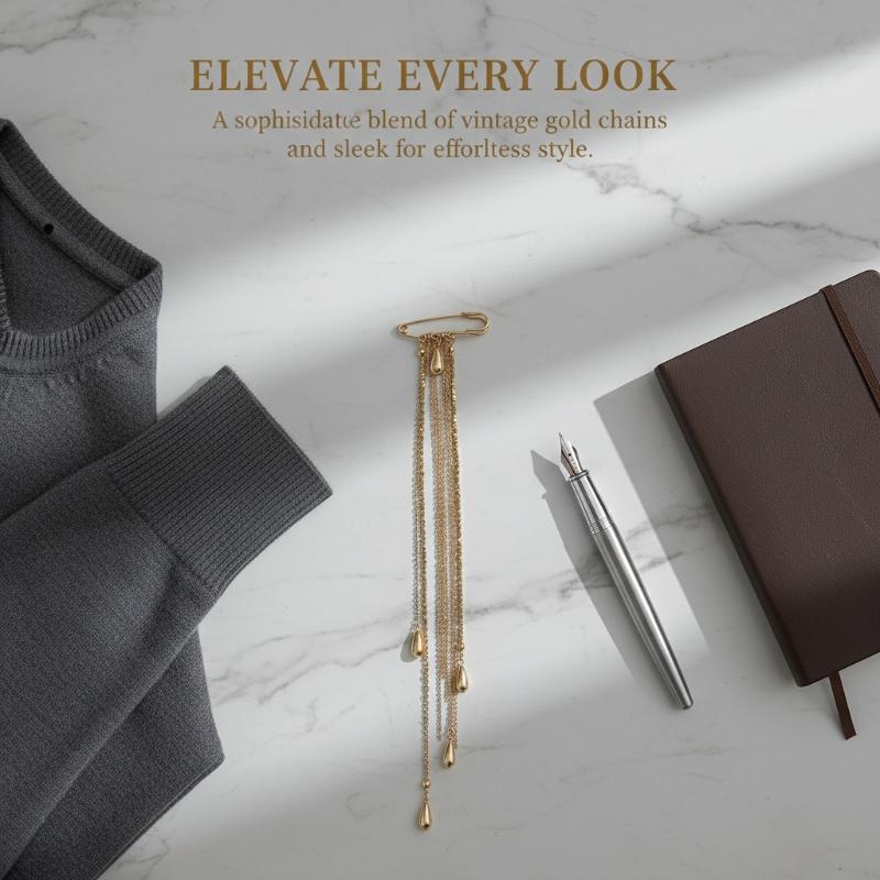Elegancka broszka z frędzlami  – Mens Formal Look recenzja i cena