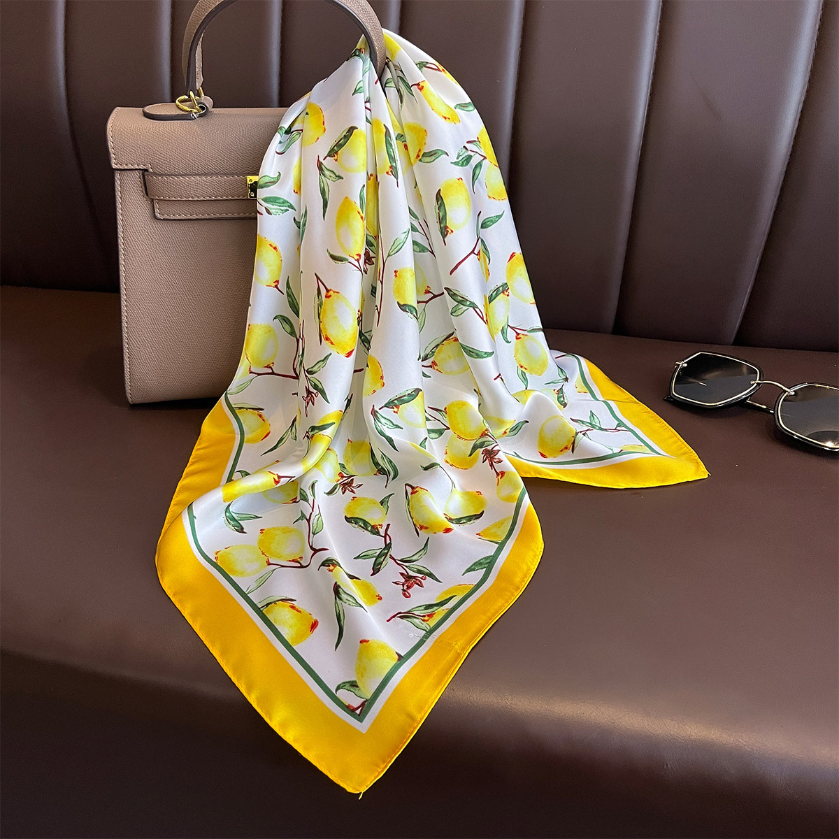 2025 Nowy żółty nadruk cytryny – Silk Tie Woven recenzja i cena